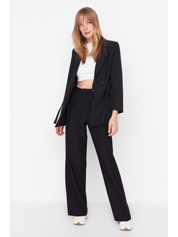 trendyol Spodnie w kolorze czarnym rozmiar: 34