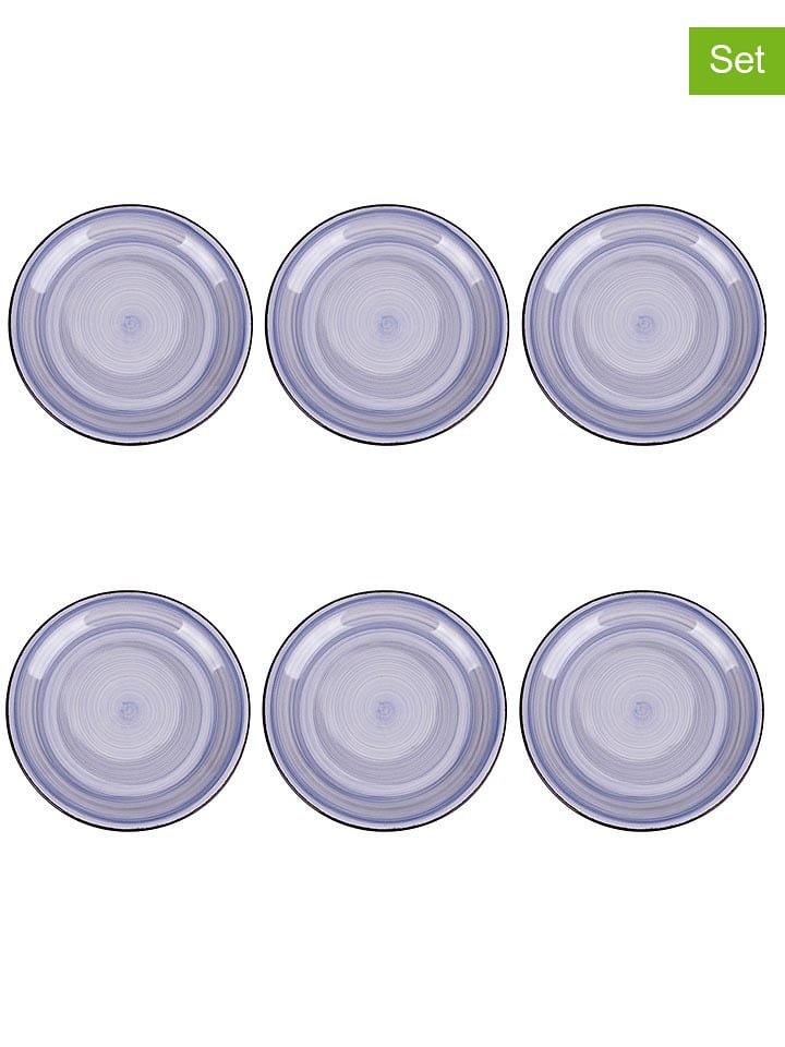 Villa d´Este Talerze śniadaniowe (6 szt.) "Toni" w kolorze niebieskim - Ø 19 cm rozmiar: onesize