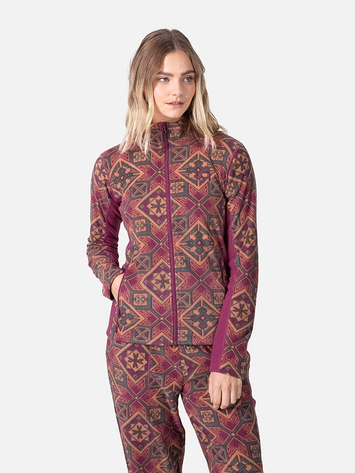 KARI TRAA Kurtka polarowa "Olga" w kolorze fiołkowo-brzoskwiniowym rozmiar: M