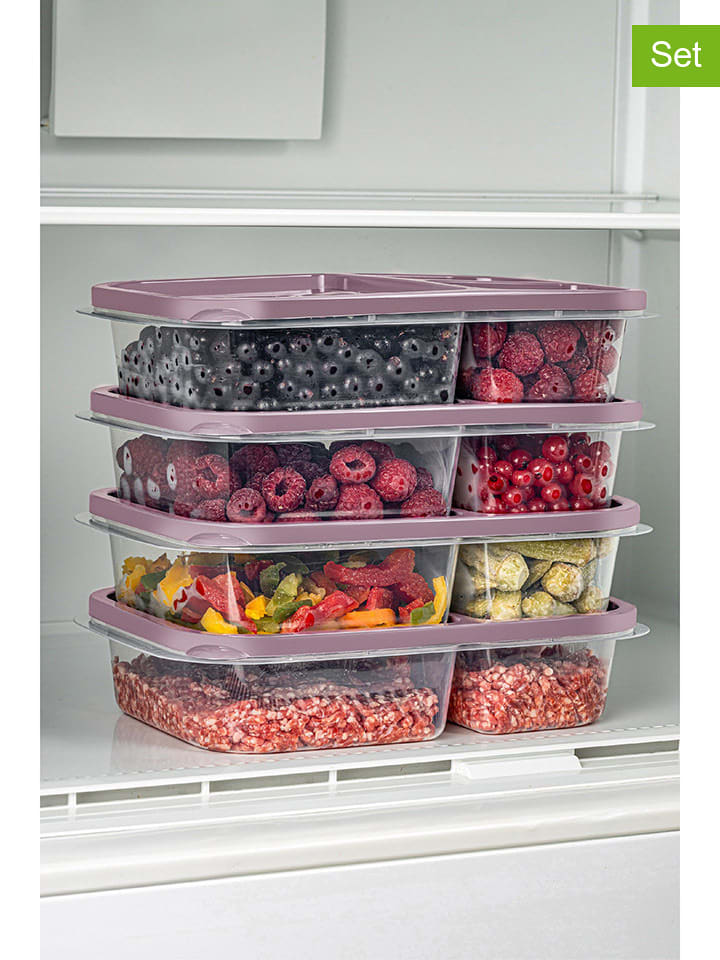 Violeta Home Pojemniki (4 szt.) w kolorze fioletowym - 24 x 15 x 5 cm rozmiar: onesize