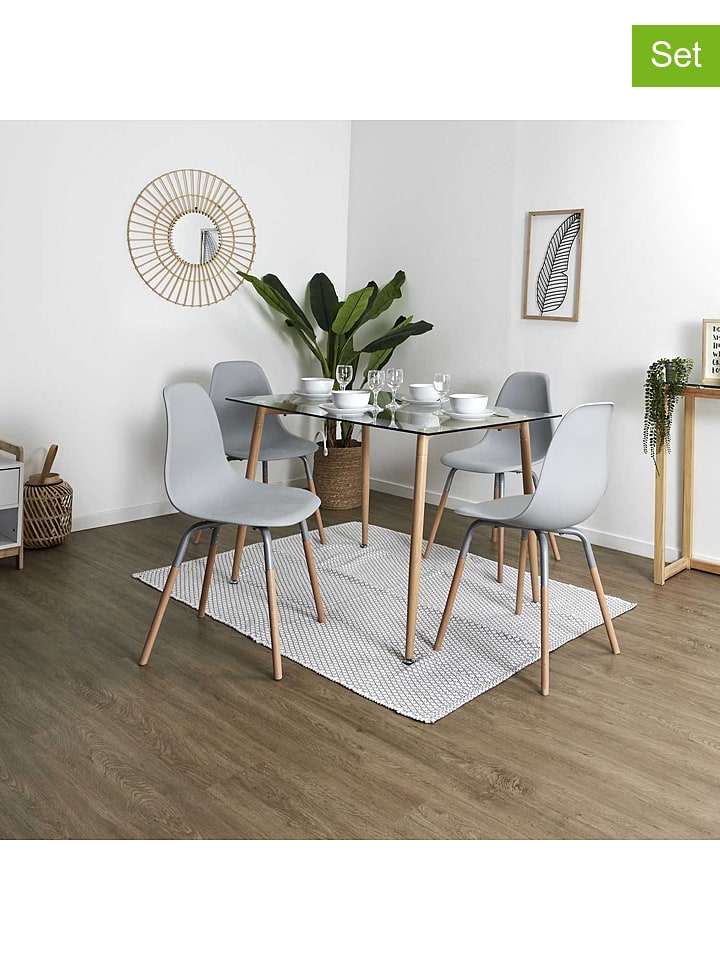 THE HOME DECO FACTORY Krzesła (2 szt.) "Scandinave" w kolorze szarym - 46 x 85 x 56 cm rozmiar: onesize