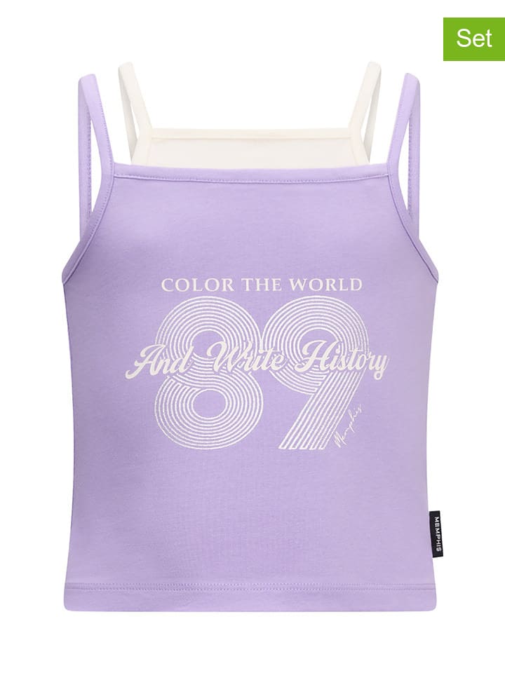 Retour Topy (2 szt.) w kolorze fioletowo-kremowym rozmiar: 122/128