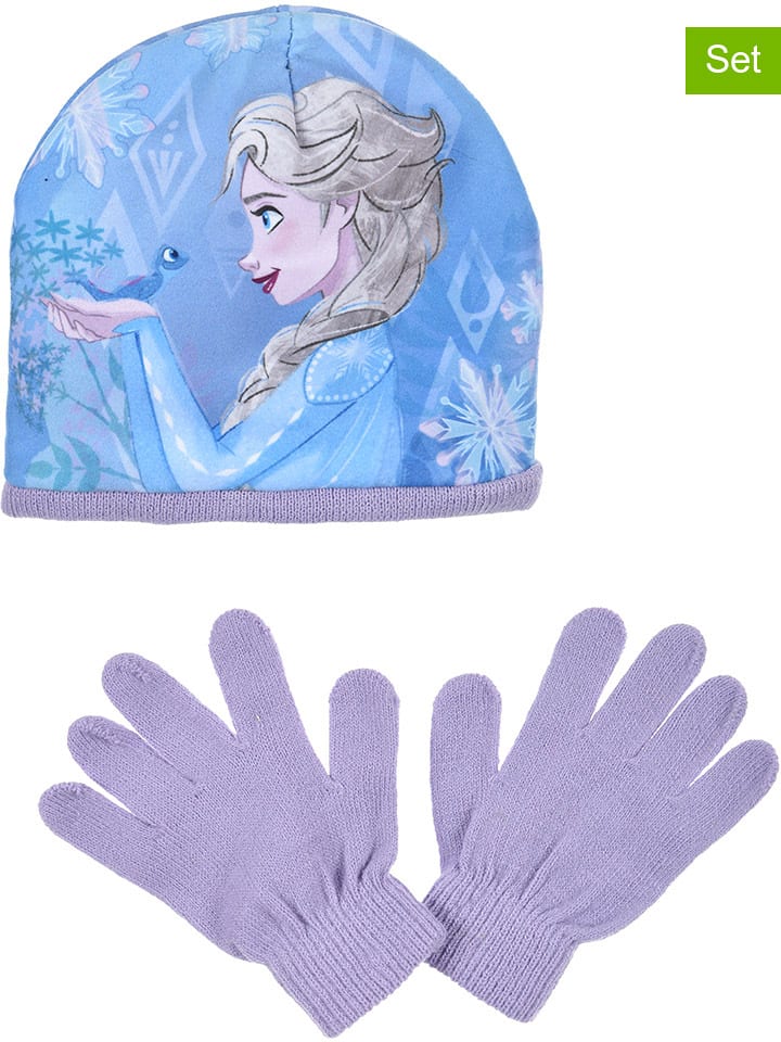 FROZEN 2-częściowy zestaw "Kraina Lodu" w kolorze fioletowo-błękitnym rozmiar: 52 cm