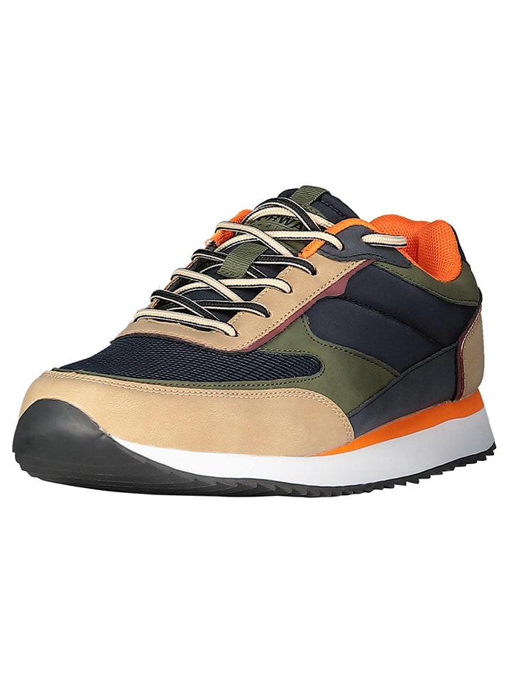 Geographical Norway Sneakersy "Olyno" w kolorze beżowo-oliwkowo-granatowym rozmiar: 42