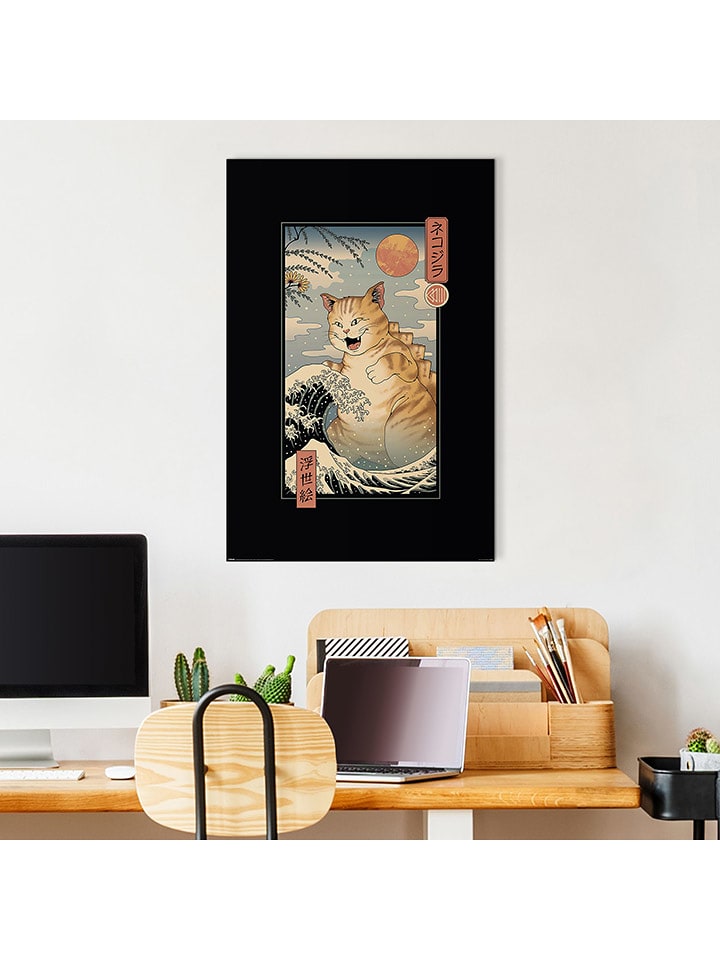 Orangewallz Druk artystyczny "Vincent Trinidad - Catzilla Ukiyoe" rozmiar: 60x90 cm