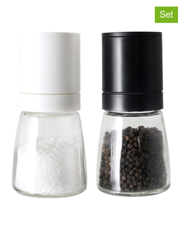 Vialli Design 3-częściowy zestaw młynków w kolorze czarno-białym na sól/pieprz rozmiar: onesize