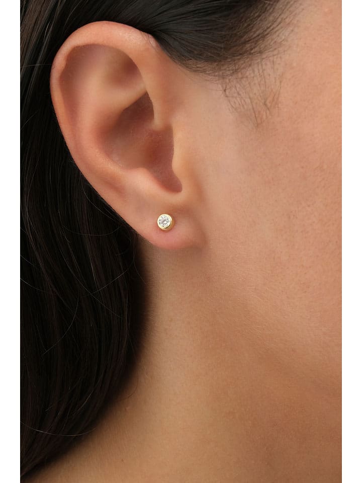 Miu Silver Pozłacane kolczyki-wkrętki z cyrkoniami rozmiar: onesize