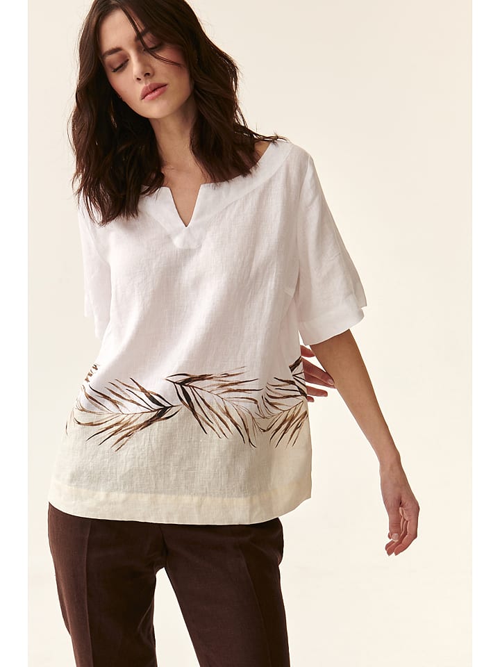 TATUUM Lniana bluzka w kolorze kremowym rozmiar: 36