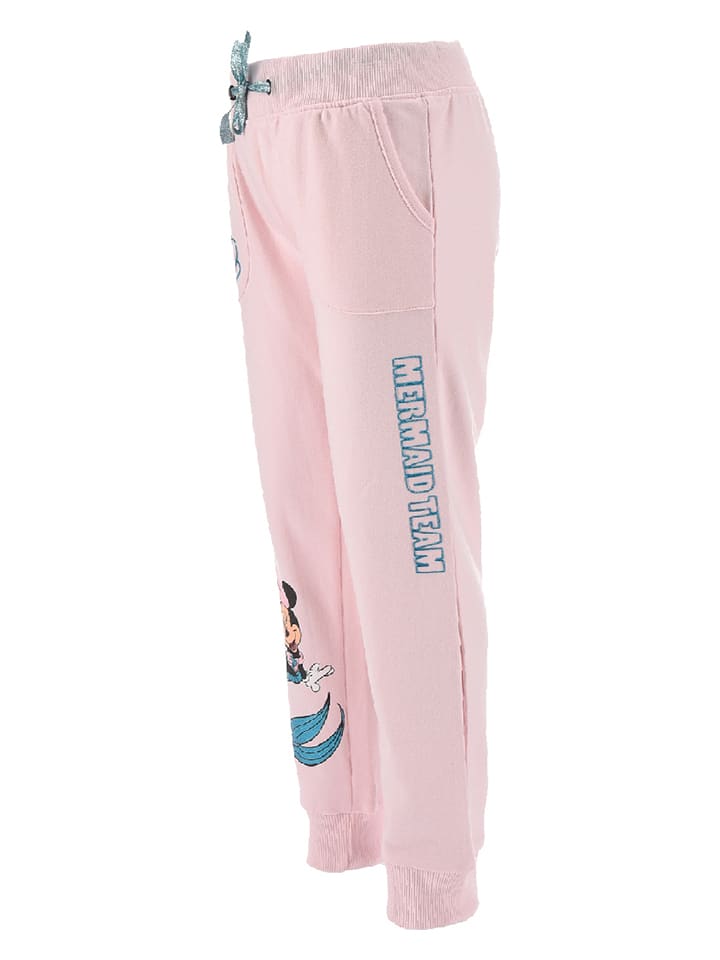 Disney Minnie Mouse Spodnie dresowe "Minnie" w kolorze jasnoróżowo-błękitnym rozmiar: 98