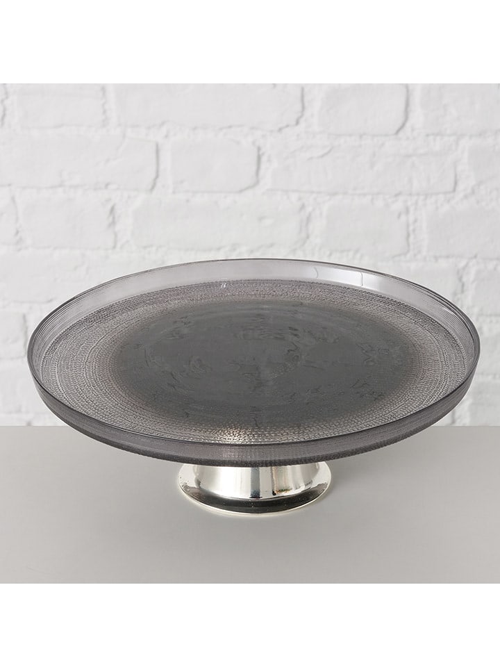 Boltze Patera "Kalis" w kolorze srebrno-szarym - wys. 10 x Ø 28 cm rozmiar: onesize