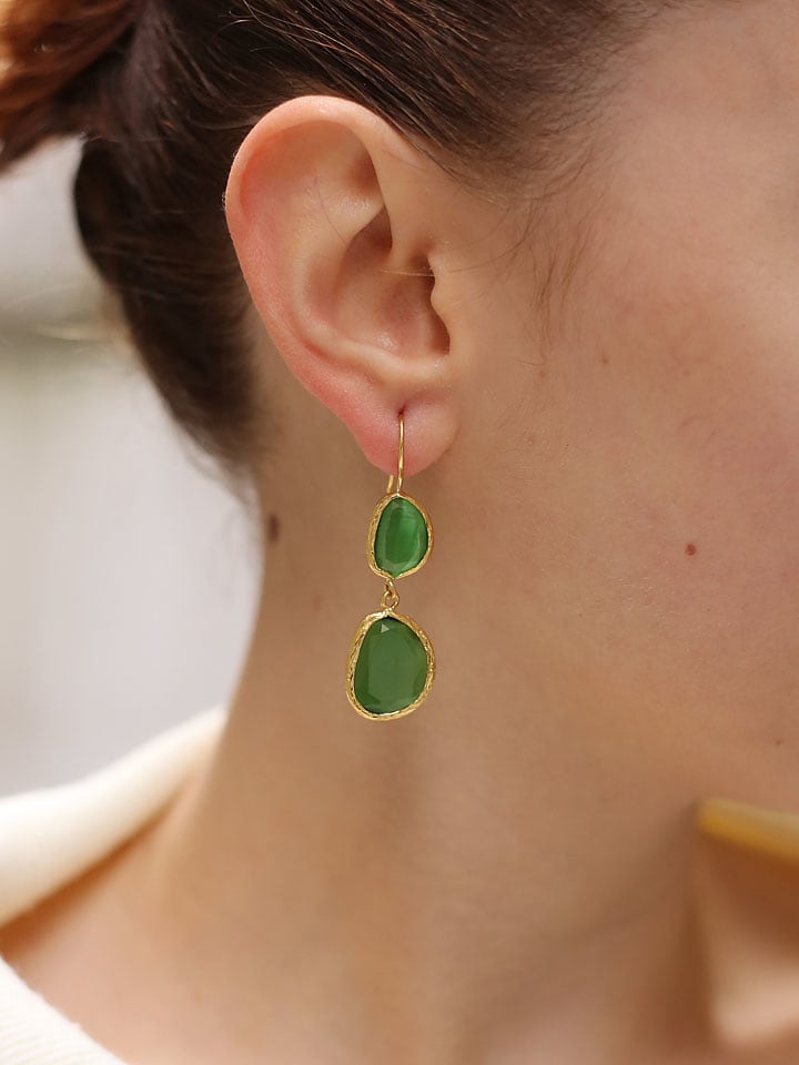 L'Atelier de Gaia Pozłacane kolczyki z kocim okiem rozmiar: onesize