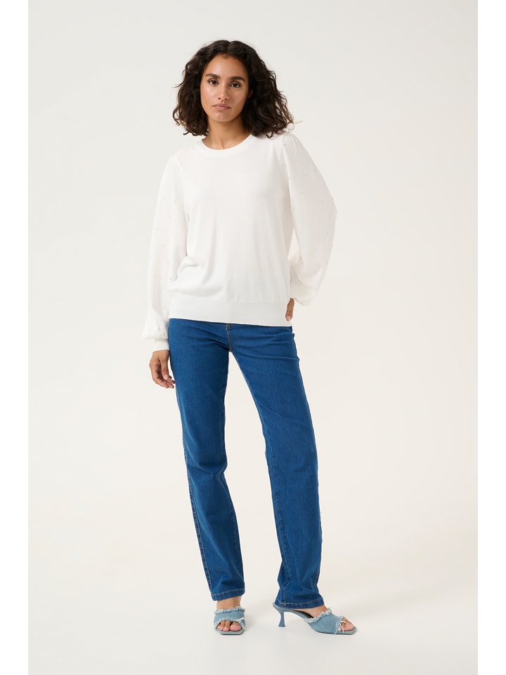 Kaffe Sweter w kolorze białym rozmiar: XS