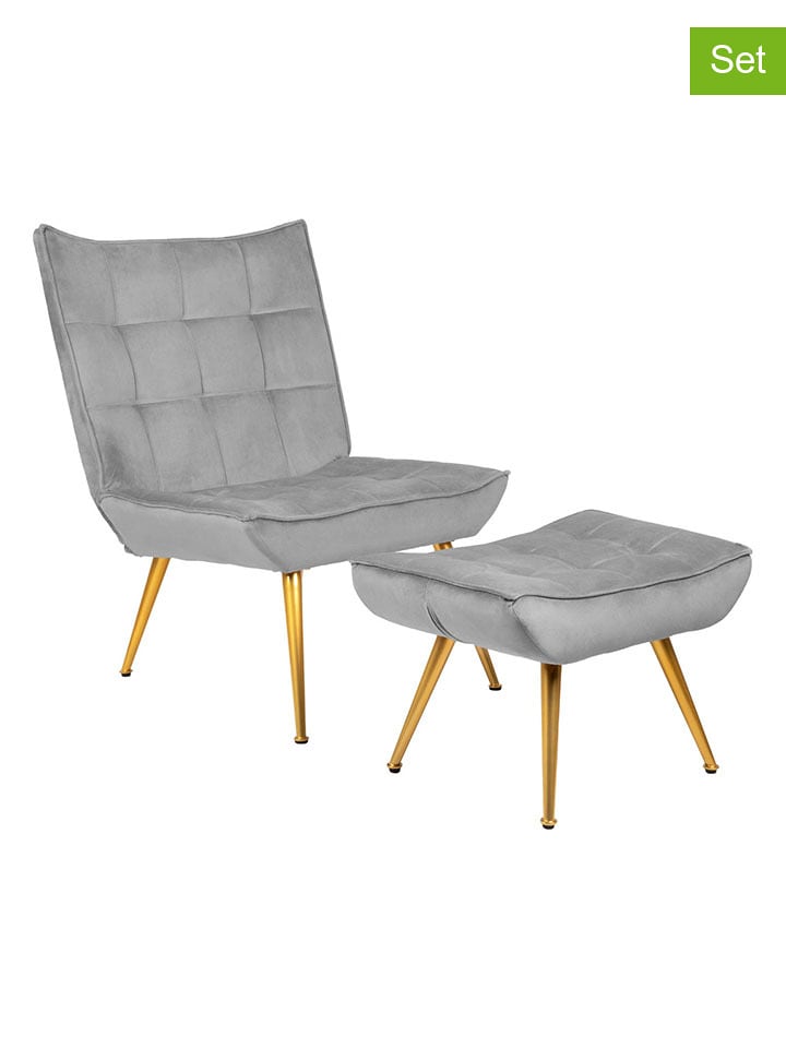 Homla 2-częściowy zestaw "Vinnis" w kolorze szarym - 96 x 82 x 69 cm rozmiar: onesize