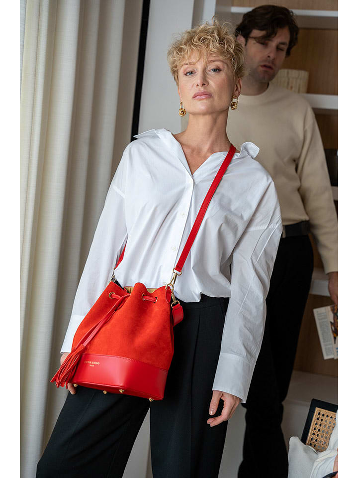 Victor & Hugo Paris Skórzana torebka "Livy" w kolorze czerwonym - 21,5 x 27 x 15 cm rozmiar: onesize