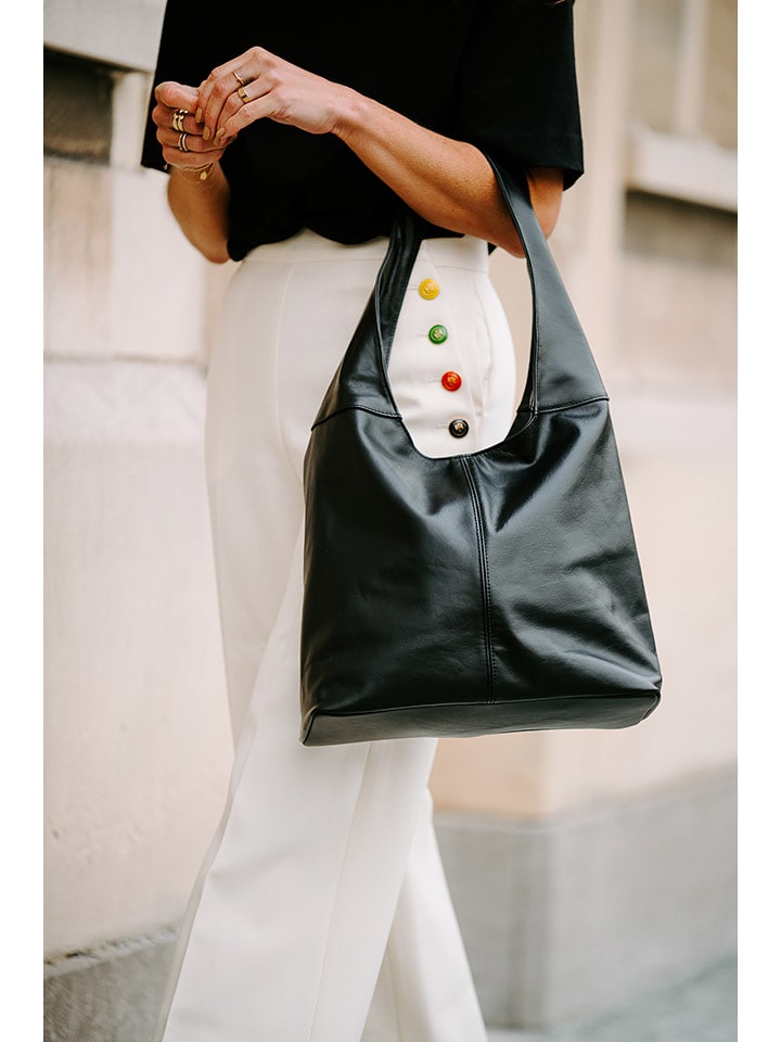 Lucca Baldi Skórzana torebka "Barga" w kolorze czarnym - 33 x 32 x 16 cm rozmiar: onesize