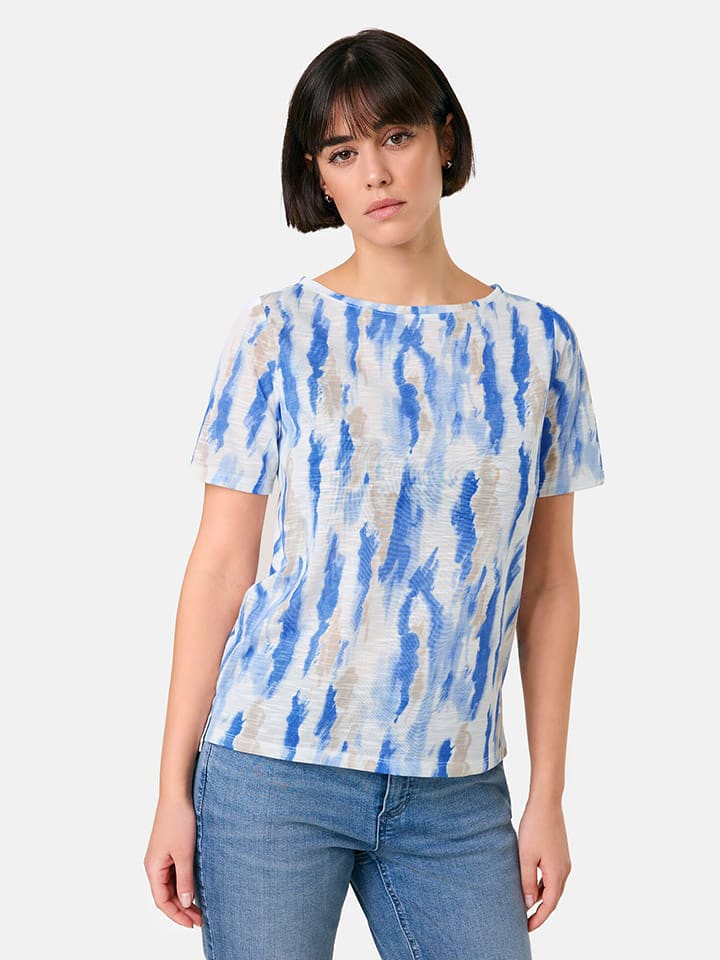 Gerry Weber Koszulka w kolorze biało-niebiesko-beżowym rozmiar: 36