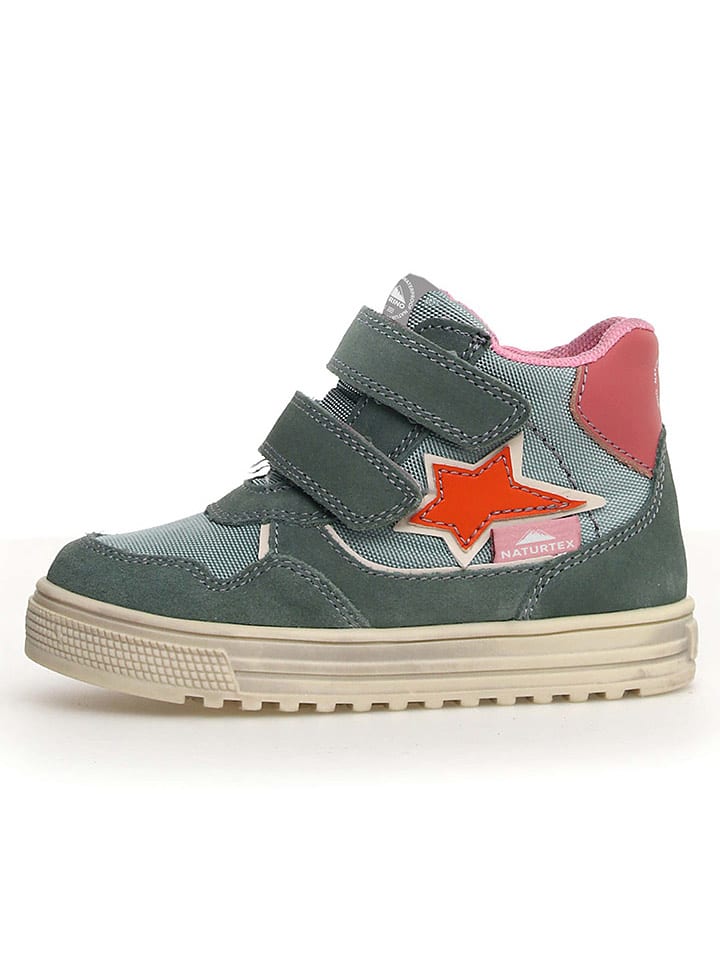 Naturino Skórzane sneakersy "Hess 3" w kolorze turkusowo-różowym rozmiar: 29