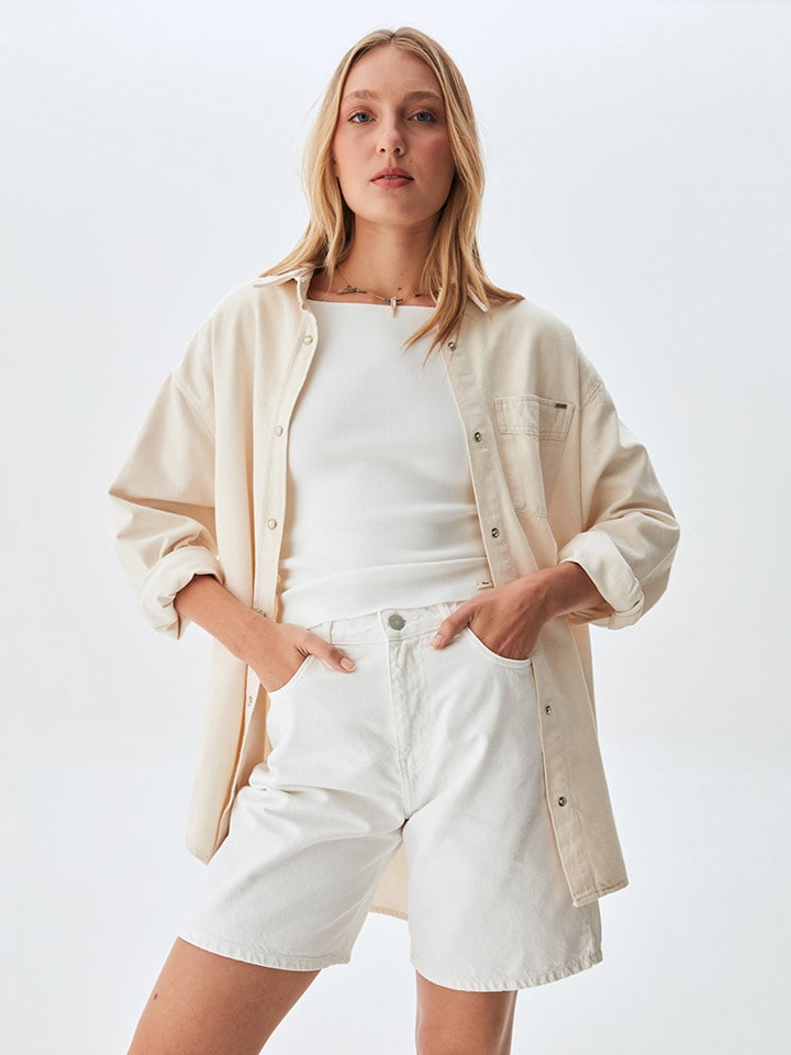 LTB Koszula "Nilsa" w kolorze kremowym rozmiar: S