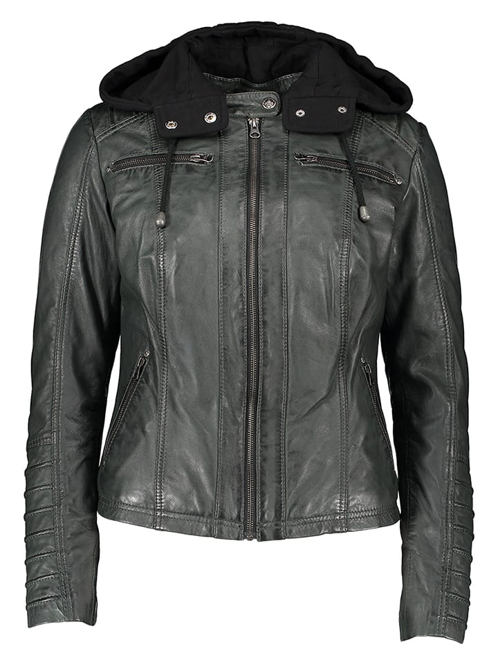 BLUE MONKEY Skórzana kurtka "Wonder" w kolorze antracytowym rozmiar: S