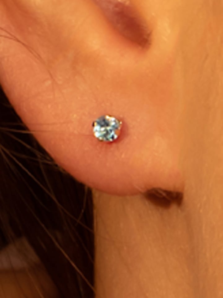 L instant d Or Złote kolczyki-wkrętki "Puces Topaze" z topazami rozmiar: onesize