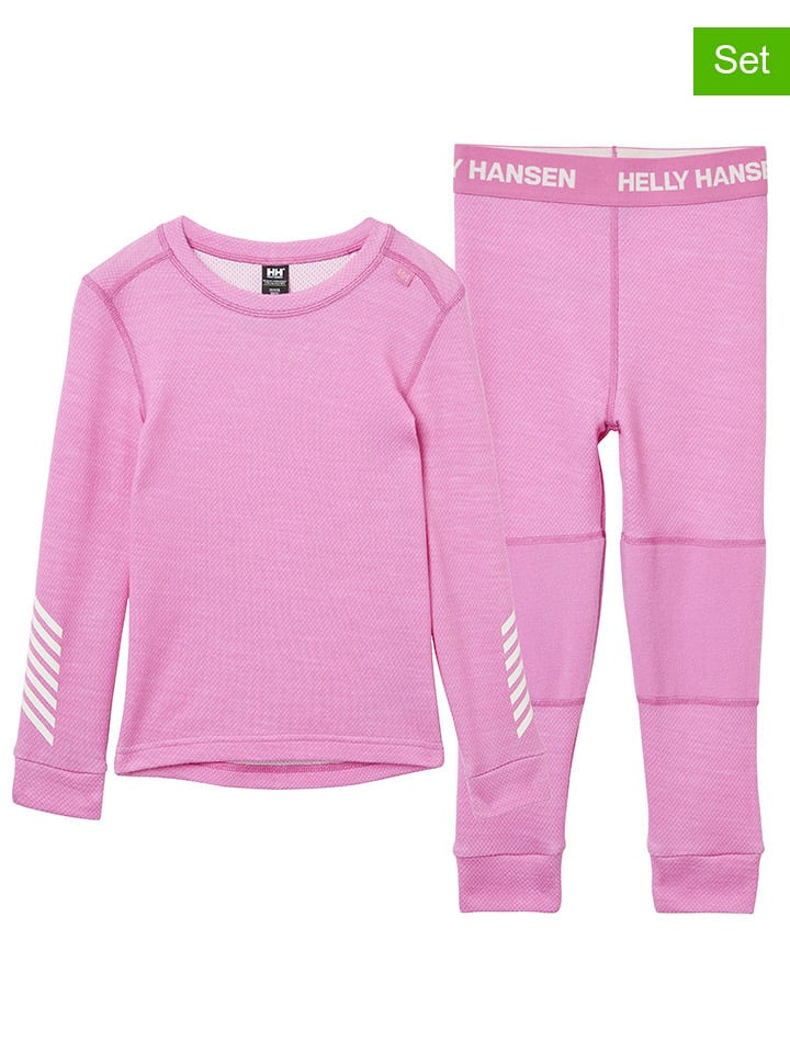 Helly Hansen 2-częściowy zestaw bielizny funkcyjnej "Lifa" w kolorze jasnoróżowym rozmiar: 128