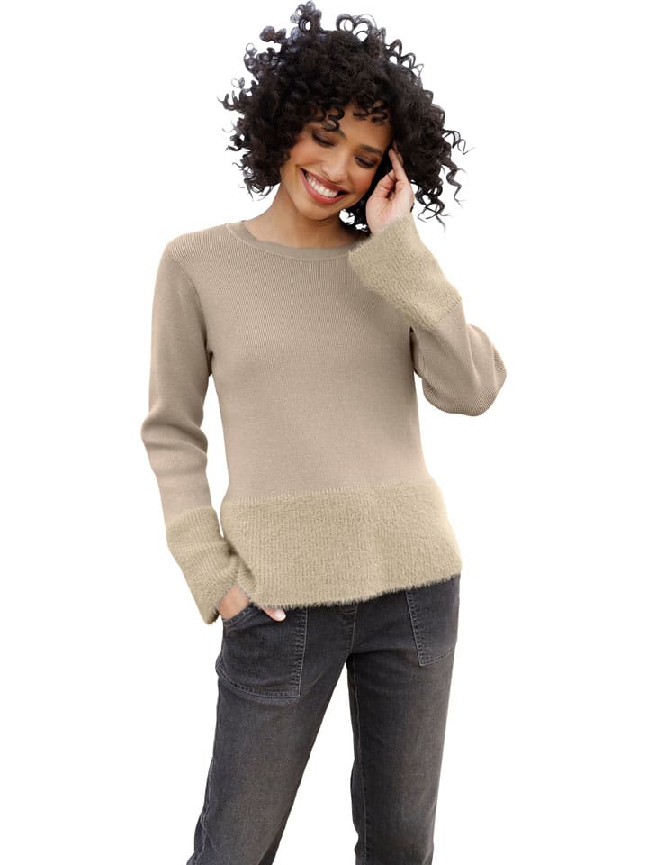 Heine Sweter w kolorze beżowym rozmiar: 44