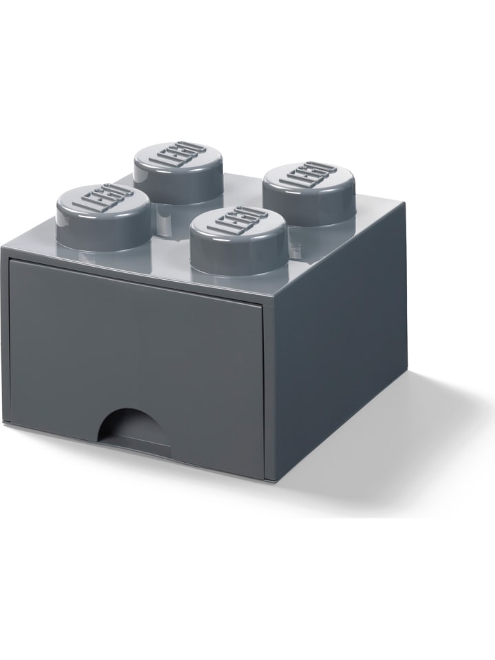 LEGO Pojemnik "Brick 4" w kolorze antracytowym z szufladami - 25 x 18 x 25 cm rozmiar: onesize