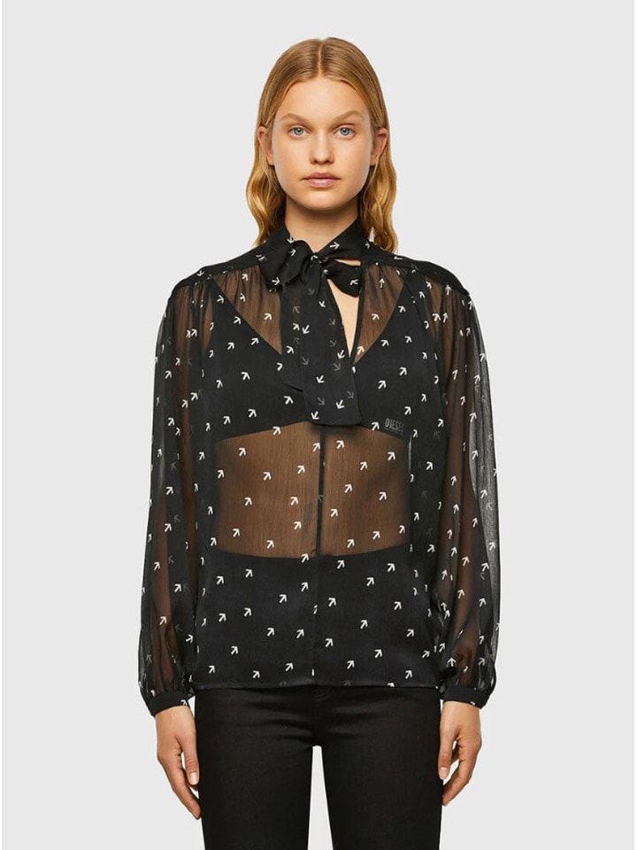 Diesel Clothes Koszula w kolorze czarno-białym rozmiar: XXS