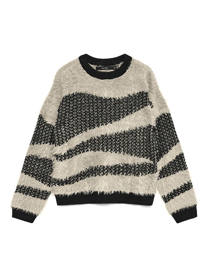 Vero Moda Sweter w kolorze kremowo-antracytowym rozmiar: L