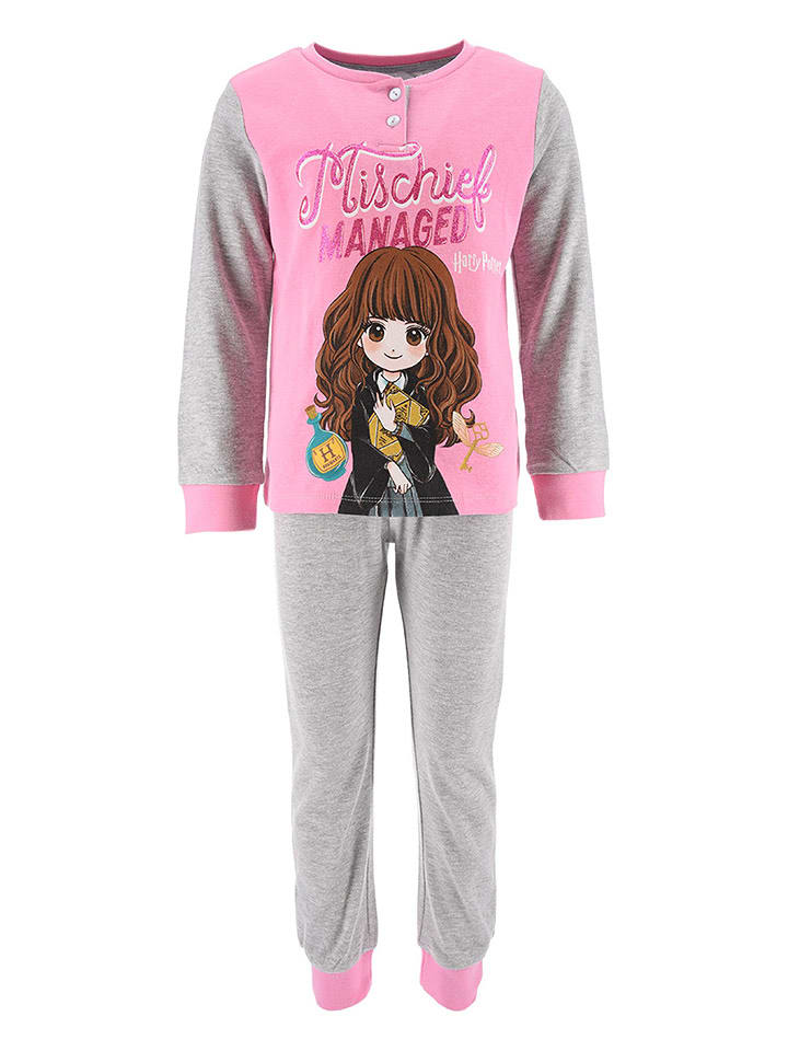 Harry Potter Piżama "Harry Potter" w kolorze szaro-jasnoróżowym rozmiar: 116