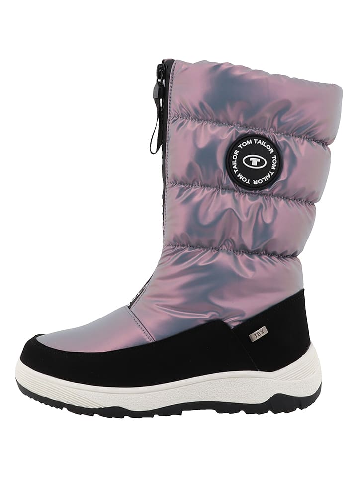 Tom Tailor Kozaki zimowe w kolorze czarno-fioletowym rozmiar: 40