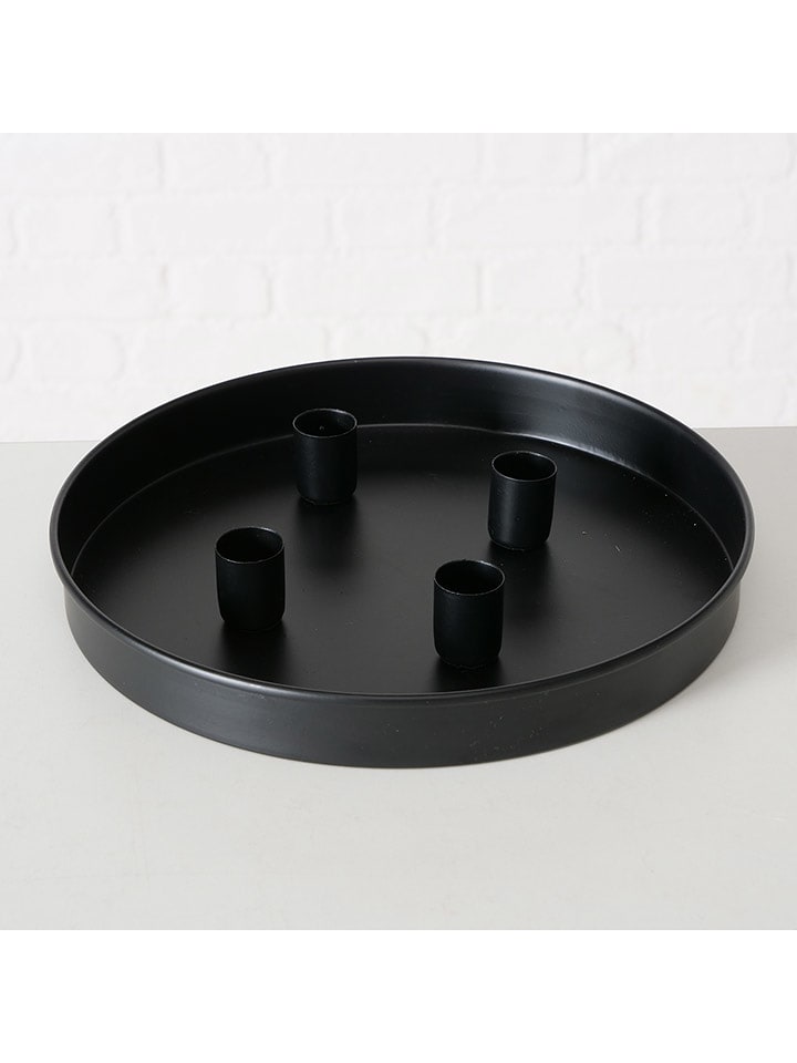 Boltze Świecznik "Margo" w kolorze czarnym - wys. 3 cm rozmiar: onesize