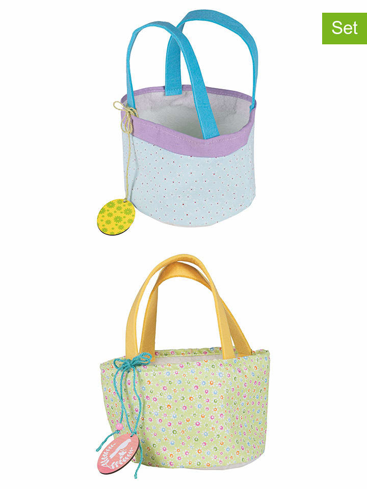 Villa d´Este Dekoracyjne torby (2 szt.) w kolorze błękitno-zielonym - 17 x 26,5 cm rozmiar: onesize