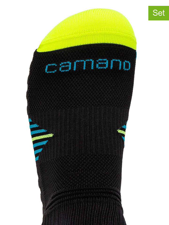 camano Skarpety funkcyjne (3 pary) w kolorze czarno-żółtym rozmiar: 39-42