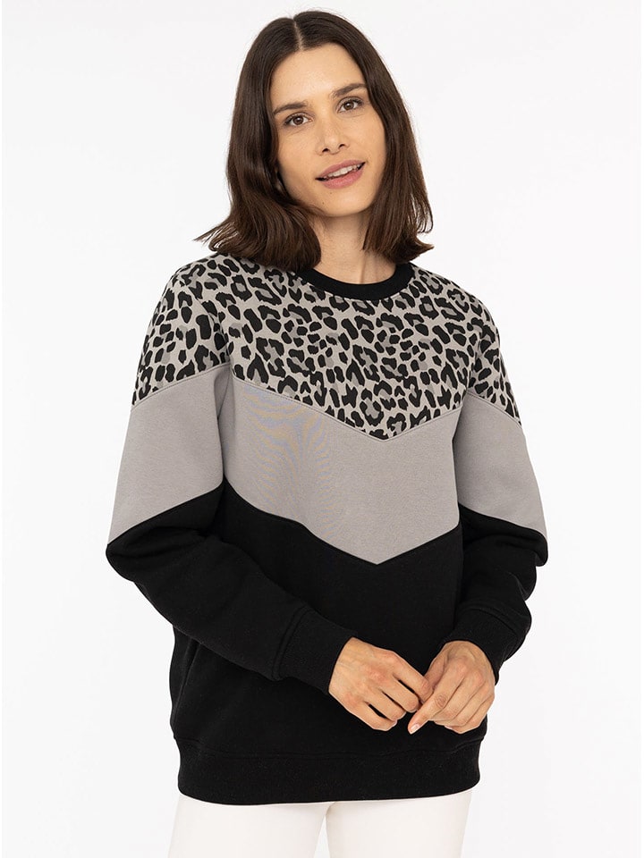 Zwillingsherz Bluza "Konny" w kolorze czarno-szarym rozmiar: L/XL