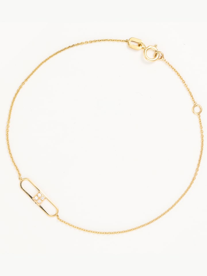 OR ÉCLAT Złota bransoletka "Eddi" z elementem ozdobnym rozmiar: onesize