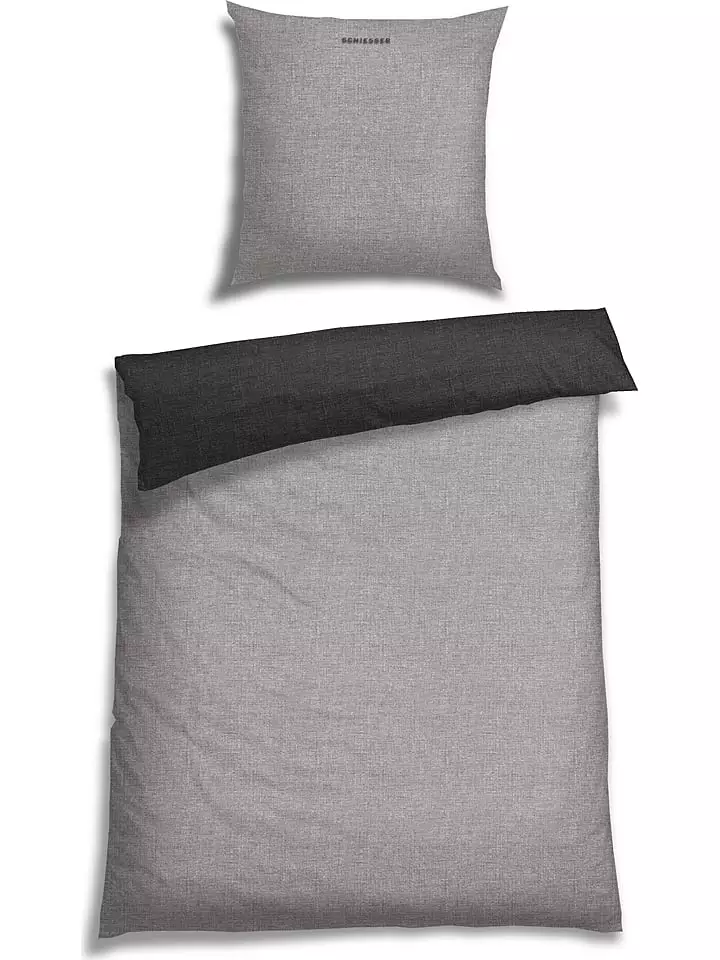 Schiesser Komplet pościeli renforcé w kolorze szaro-czarnym rozmiar: 155x220 cm