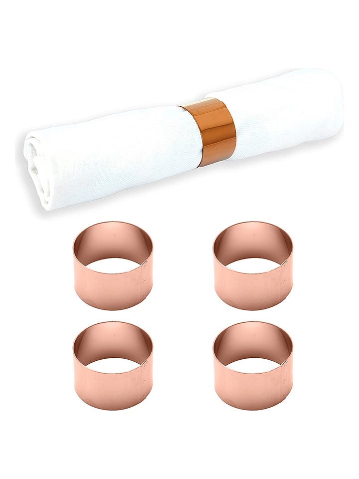 Echtwerk Obręcze (4 szt.) "Rund" w kolorze miedzianym na serwetki - Ø 4 cm rozmiar: onesize