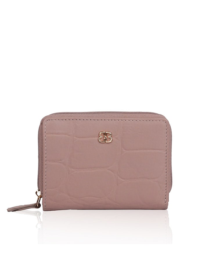 Bellicci Skórzany portfel "Veneta" w kolorze fioletowym - 11 x 8 x 2 cm rozmiar: onesize