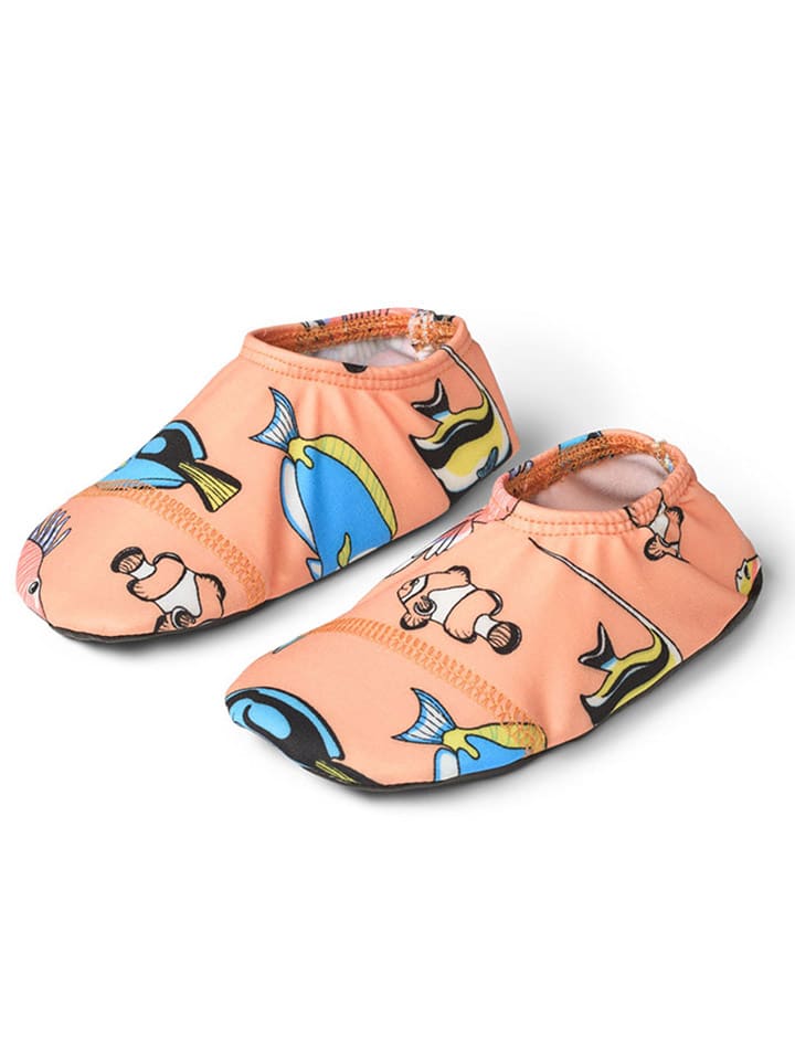 Småfolk Buty kąpielowe "Fisch" w kolorze pomarańczowym ze wzorem rozmiar: 27-29
