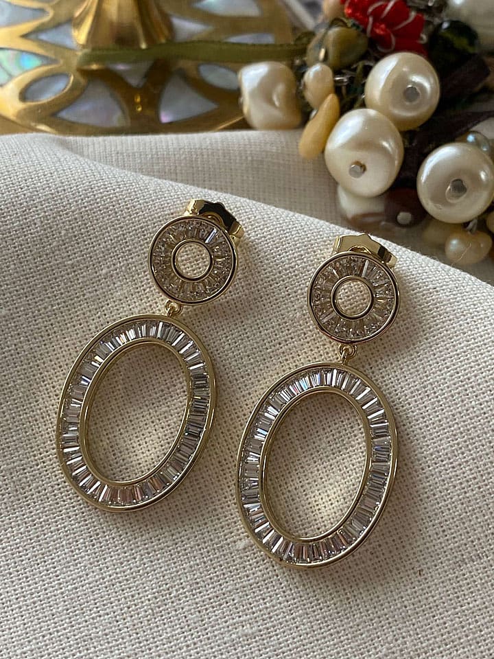 Luseera Pozłacane kolczyki-wkrętki z cyrkoniami rozmiar: onesize