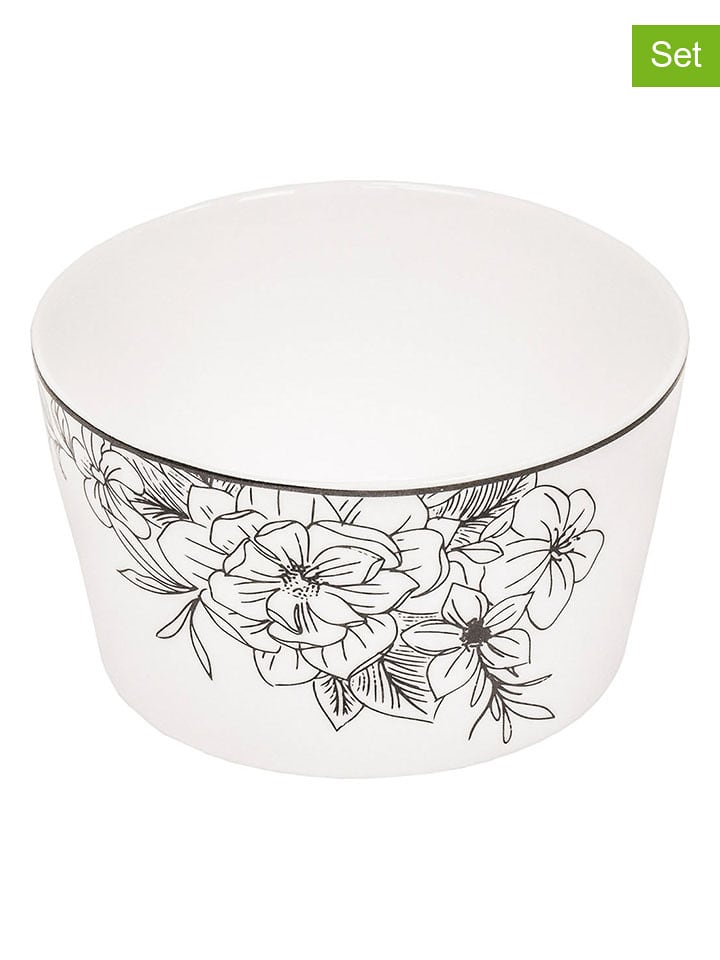 HouseVitamin Miski (2 szt.) w kolorze biało-czarnym - Ø 9 cm rozmiar: onesize