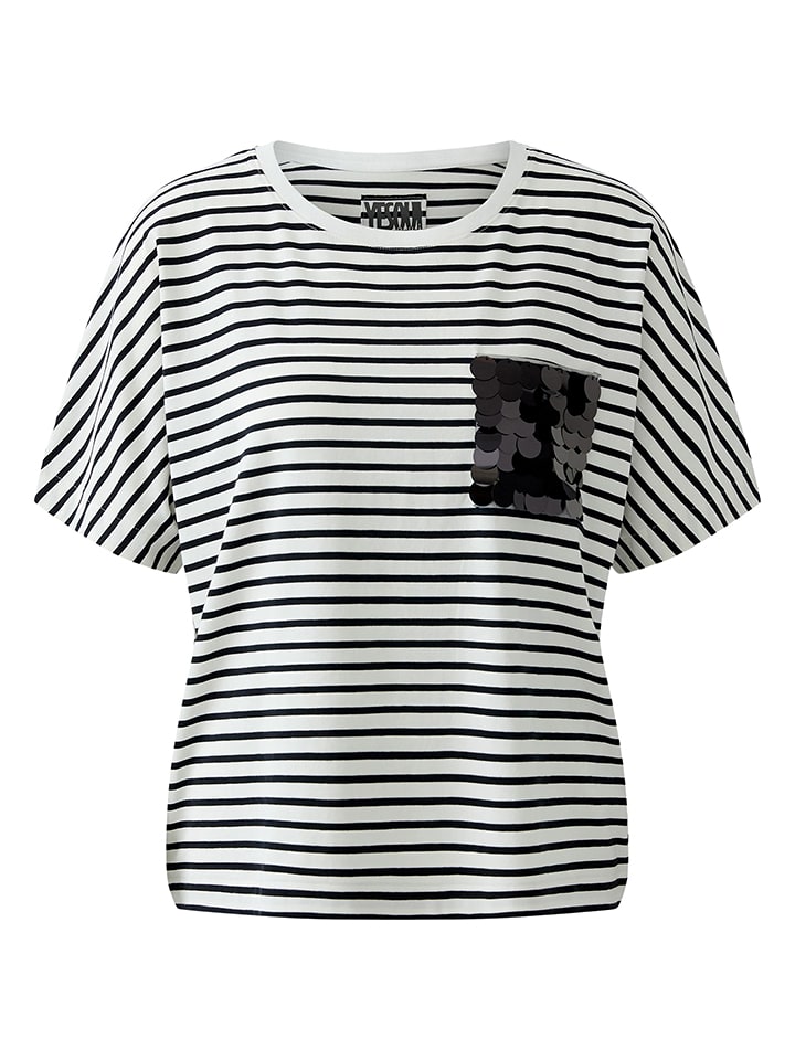 Oui Koszulka w kolorze biało-czarnym rozmiar: 40