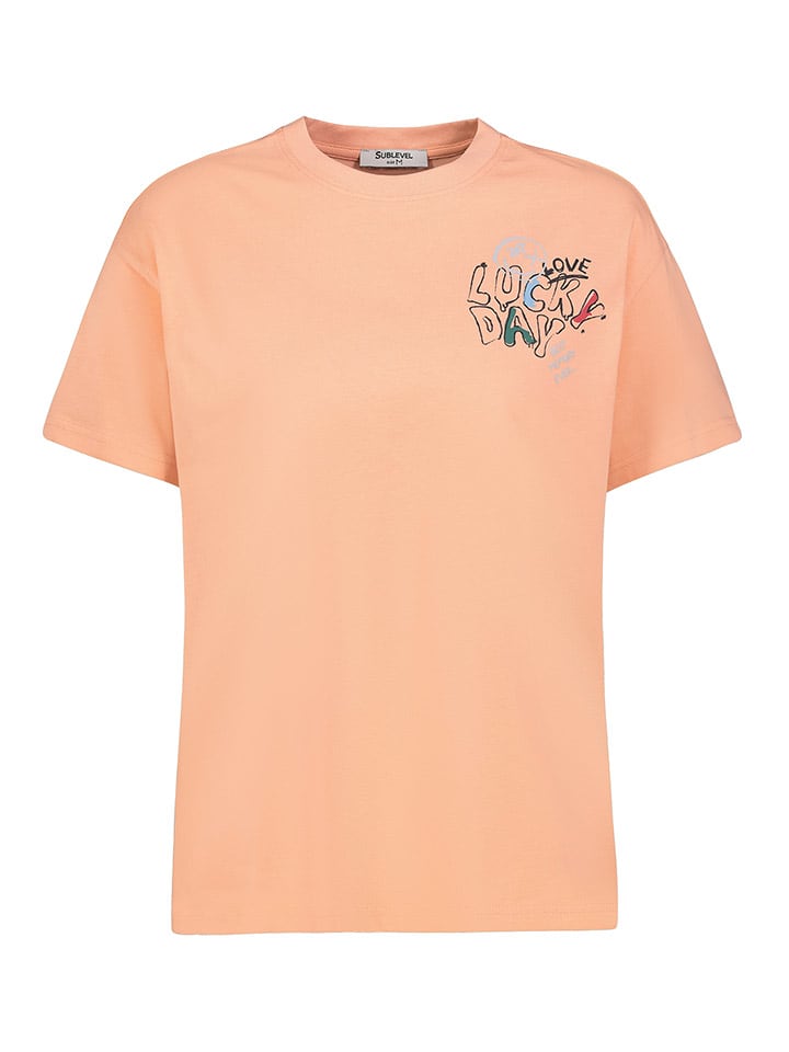 Sublevel Koszulka w kolorze brzoskwiniowym rozmiar: S