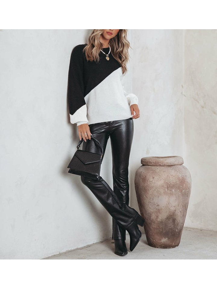 Milan Kiss Sweter w kolorze biało-czarnym rozmiar: XL