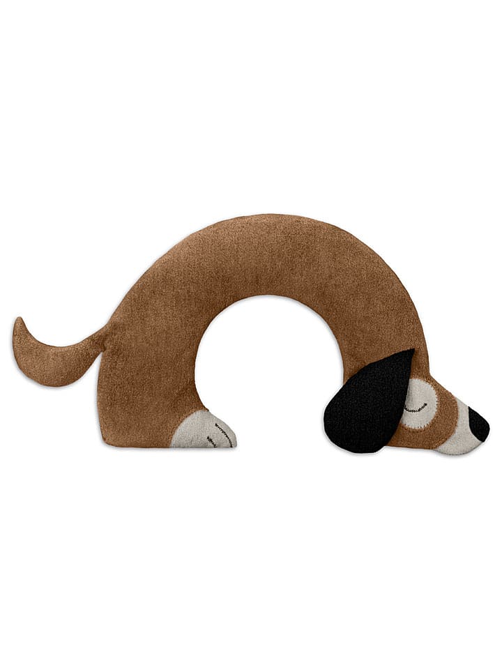 Leschi Poduszka w kolorze jasnobrązowym z organicznymi ziarnami na kark i ramiona rozmiar: onesize