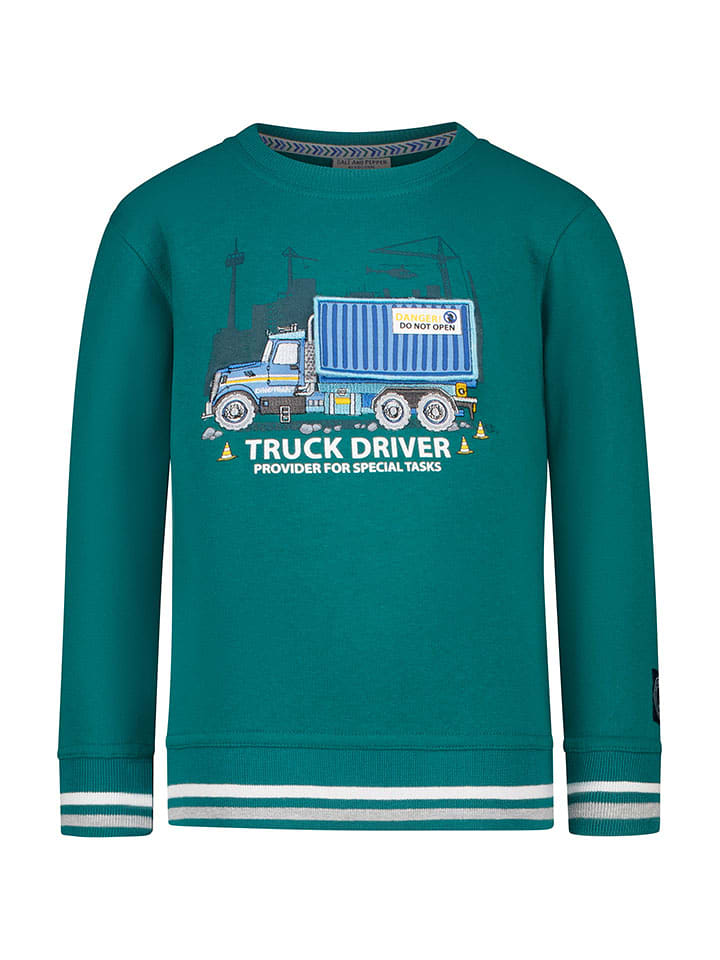 Salt and Pepper Bluza "Truck" w kolorze zielonym rozmiar: 128/134