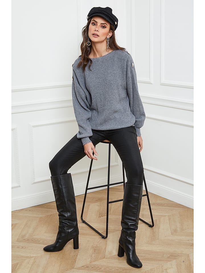 Joséfine Sweter "Urbino" w kolorze szarym rozmiar: L