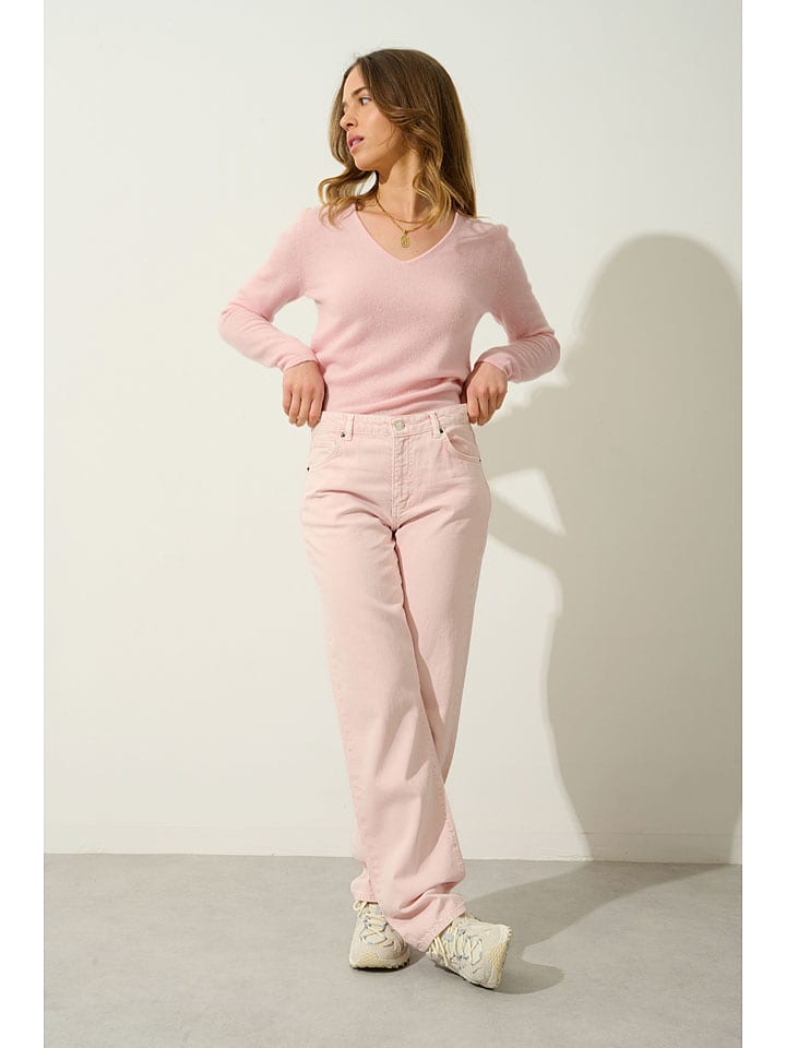 AUTHENTIC CASHMERE Kaszmirowy sweter "Galise" w kolorze jasnoróżowym rozmiar: L