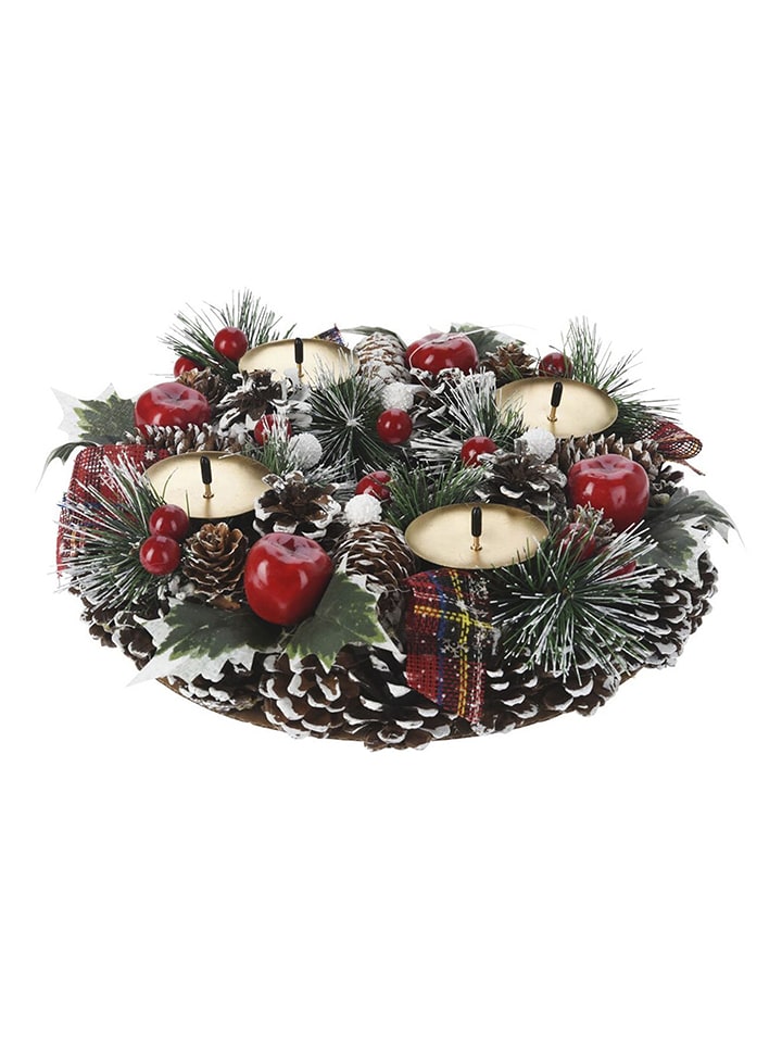 WellHome Wieniec adwentowy w kolorze zielonym - Ø 27 cm rozmiar: onesize